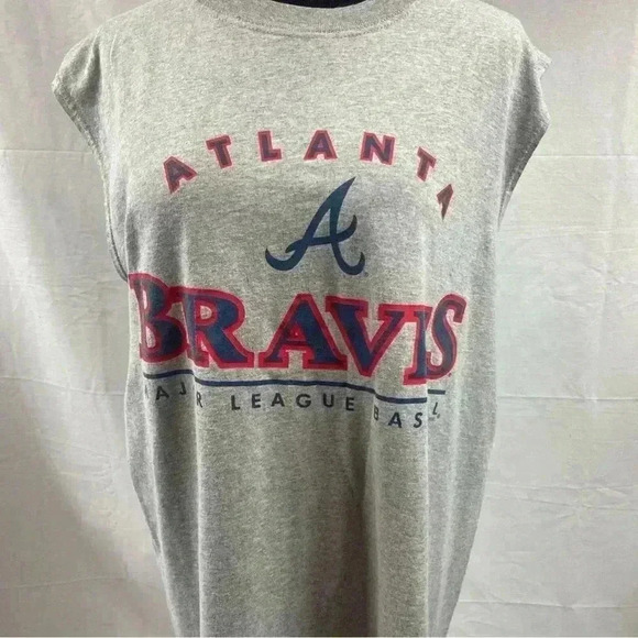Vintage Logo Athletic Atlanta Braves MLB 2000 Sleeveless Shirt Size XL - Picture 1 of 5